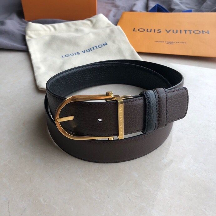 Louis Vuitton Stainless steel buckle cowhide Reversible belt 35mm