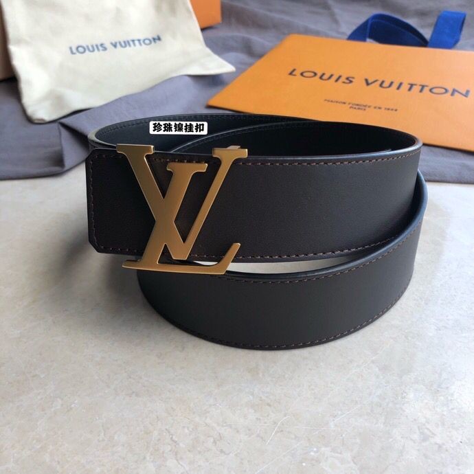 Louis Vuitton Iconic Dark Brown Calfskin Initials Belt