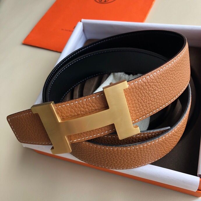 Hermes Togo leather Reversible leather belt 38mm