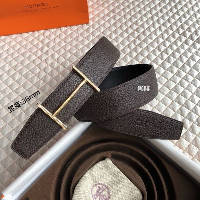Hermes Constance series stainless steel metal diamond buckle belt 38mm