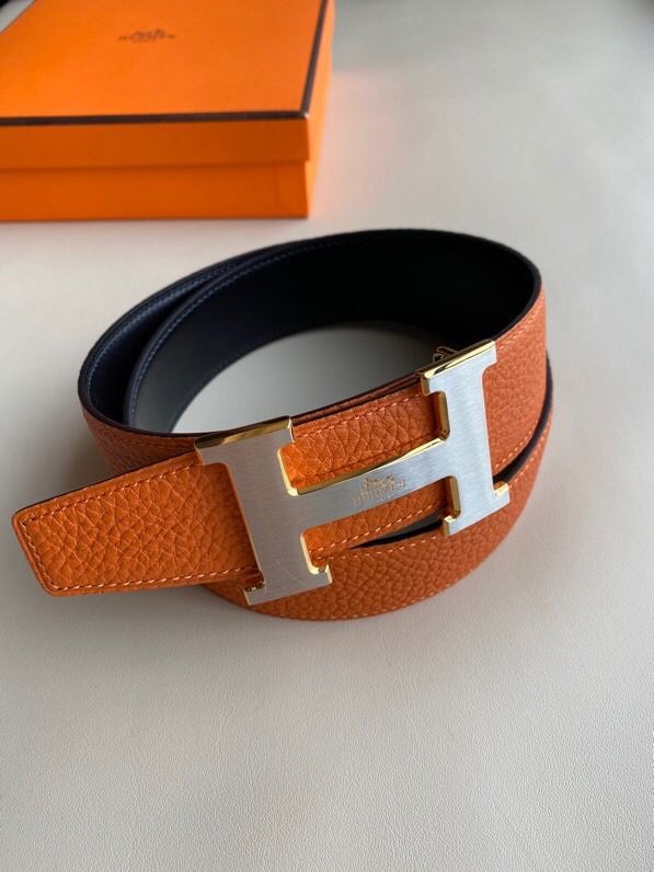 Hermes Men s Reversible leather belt 38mm with bottom leather