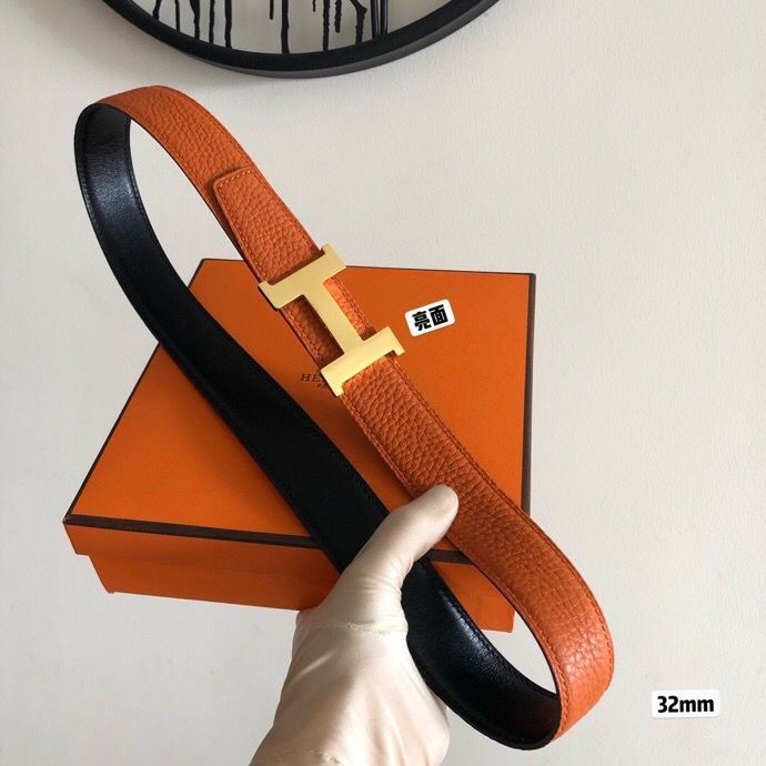 Hermes Four-corner buckle & Reversible leather belt 32mm