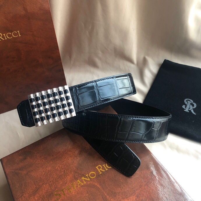 Stefano Ricci 3.8cm belt with stainless steel buckle