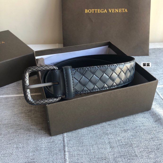 Bottega Veneta Men s hand-woven cowhide buckle belt 3.5cm