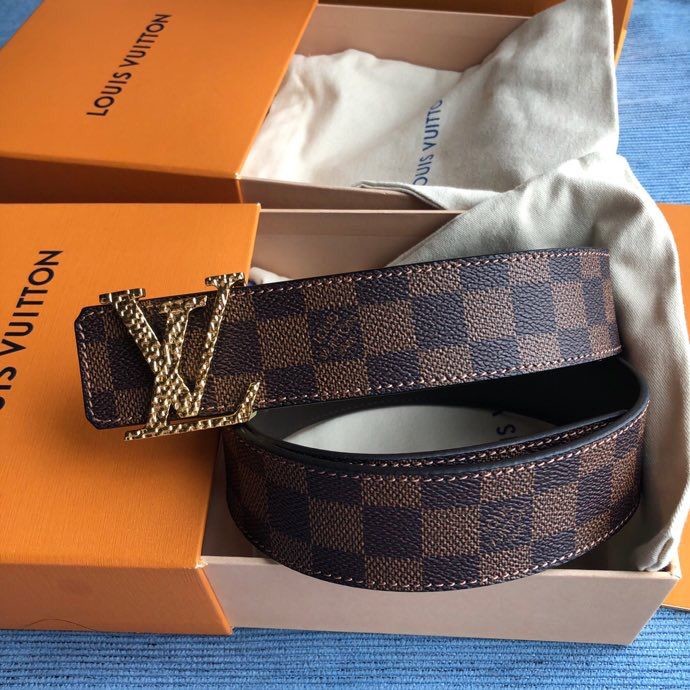 Louis Vuitton Monogran canvas and cowhide letter mosaic belt