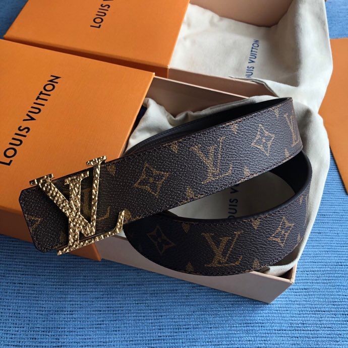 Louis Vuitton Monogran canvas and cowhide letter mosaic belt