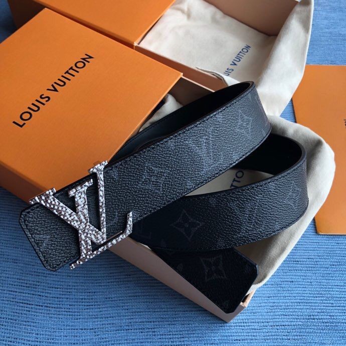 Louis Vuitton Monogran canvas and cowhide letter mosaic belt