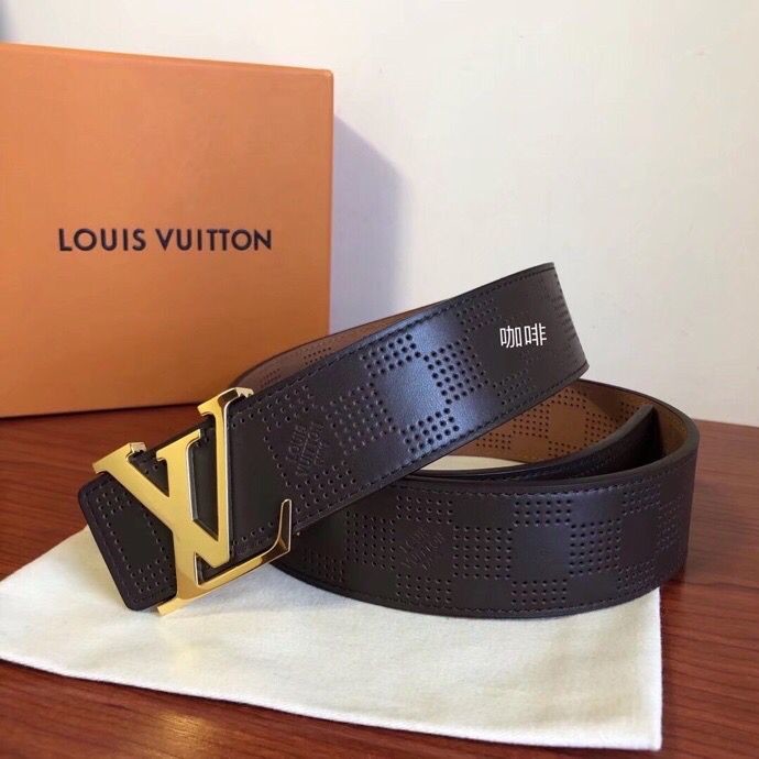 Louis Vuitton Cowhide check belt 4.0cm