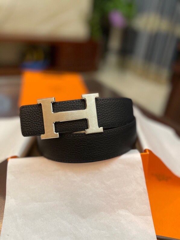Hermes Classic H gold/palladium buckle togo leather calfskin 38mm belt