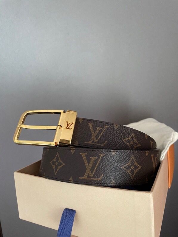 Louis Vuitton Iconic Damier canvas and metal buckle belt 35mm