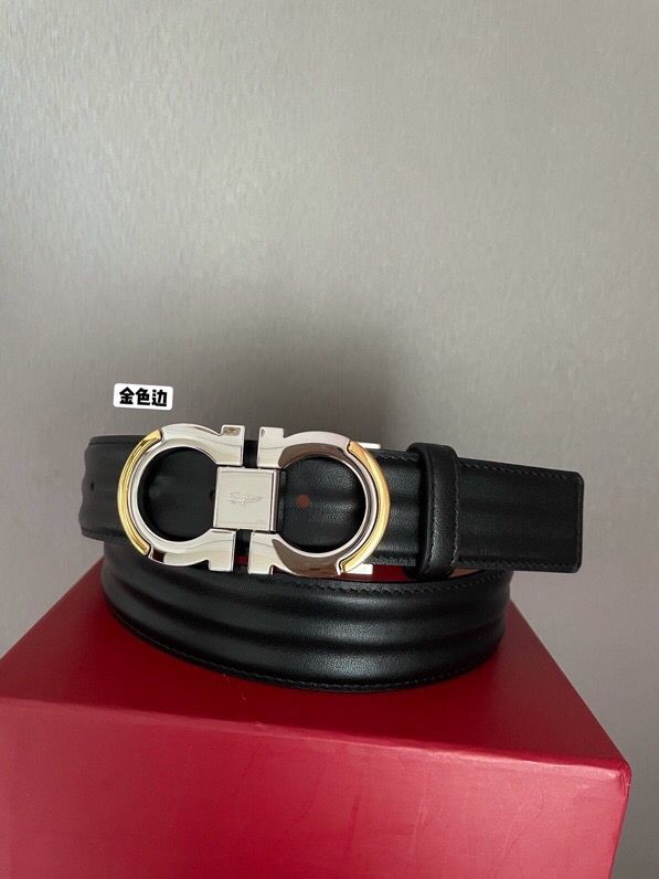 Ferragamo 3.5cm Gancio metal buckle belt