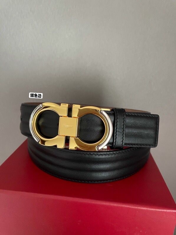 Ferragamo 3.5cm Gancio metal buckle belt