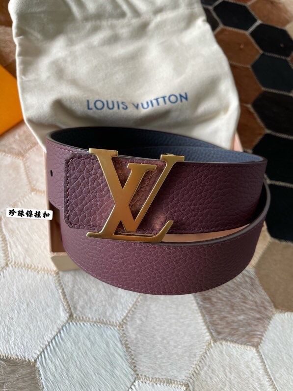 Louis Vuitton Reversible Black/Natural Belt with Pearl Nickel Buckle