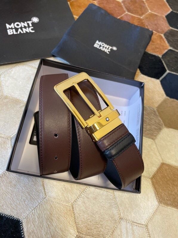 MontBlanc Reversible leather belt with boutique buckle