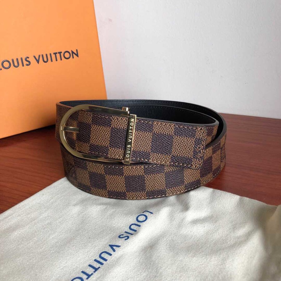 Louis Vuitton Classic Damier/Monogram stainless steel metal buckle belt 35mm