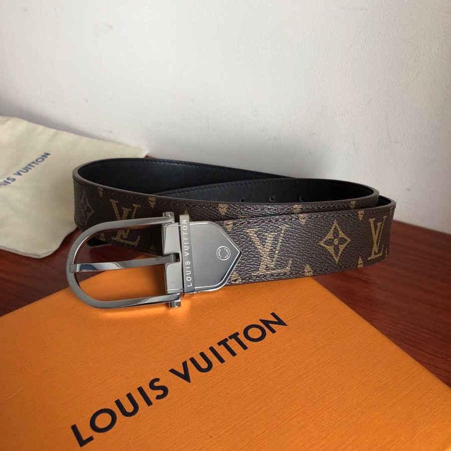 Louis Vuitton Classic Damier/Monogram stainless steel metal buckle belt 35mm