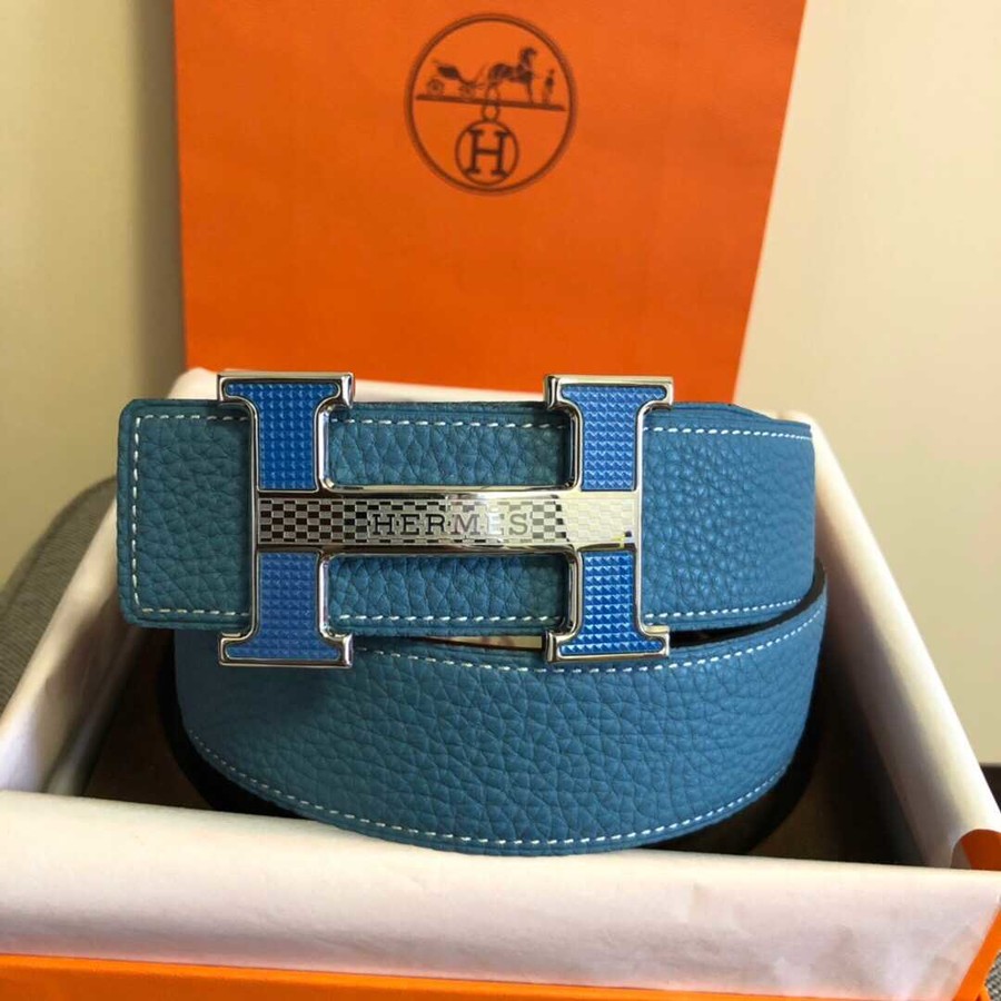 Hermes Men s Reversible Leather Belt 38mm with Stainless Steel Buckle