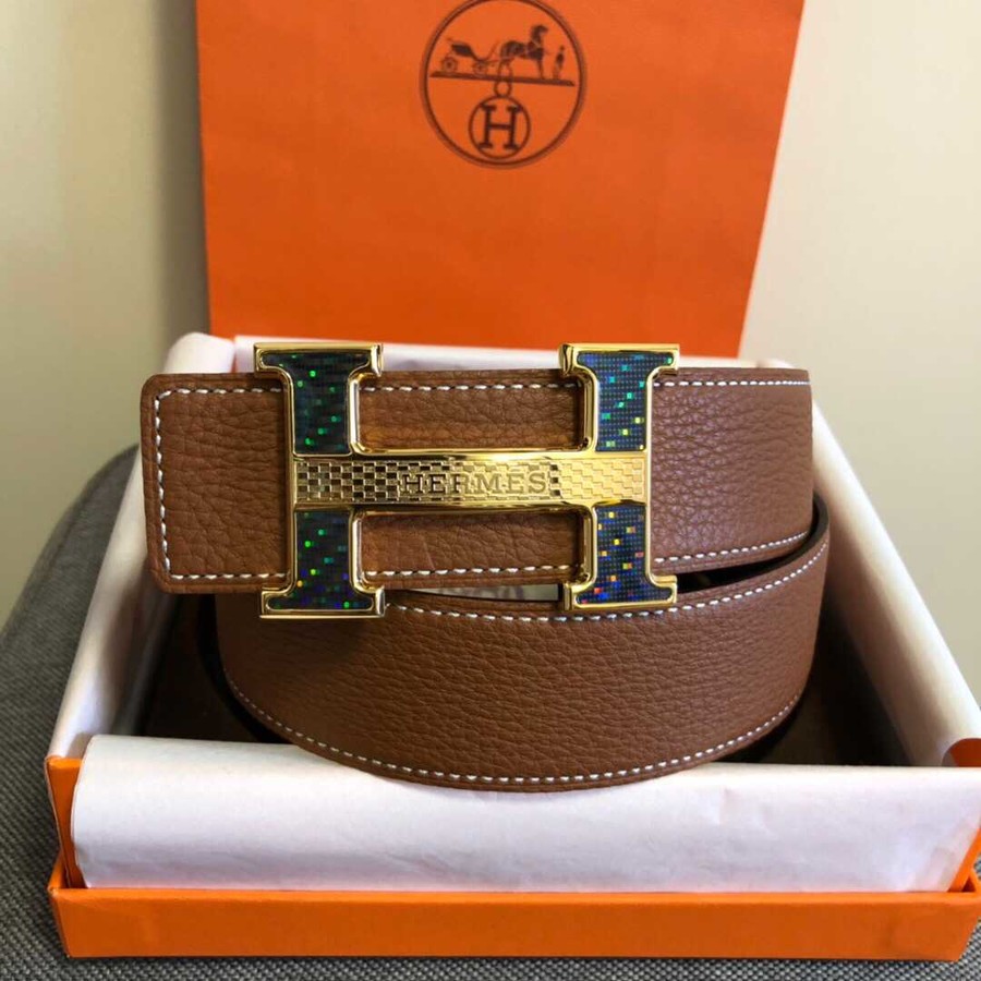 Hermes Men s Reversible Leather Belt 38mm with Stainless Steel Buckle