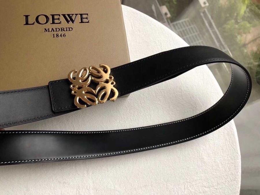 Loewe 3.8cm stainless steel leather Reversible belt