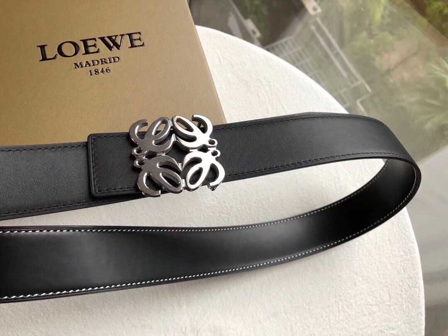 Loewe 3.8cm stainless steel leather Reversible belt