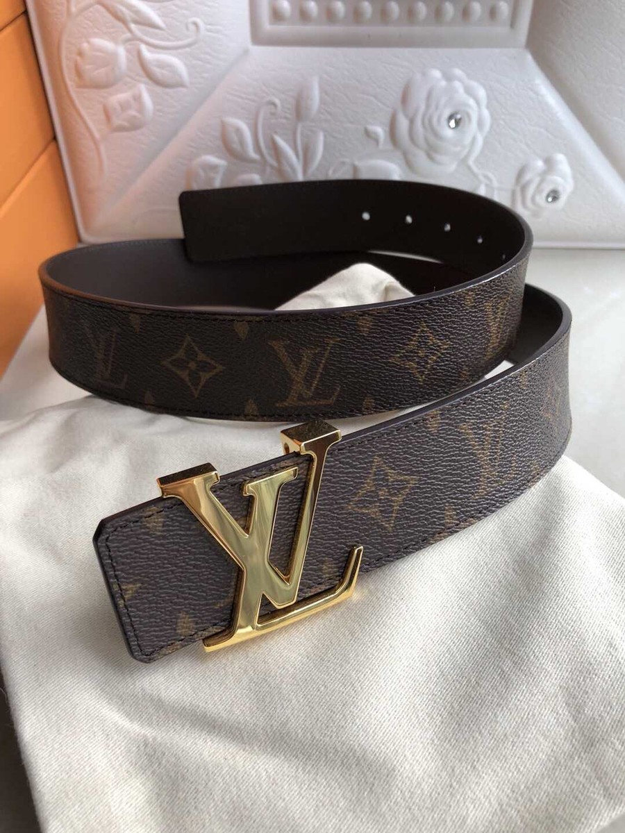 Louis Vuitton Classic Damier/Monogram belt with iconic letters and metal buckle