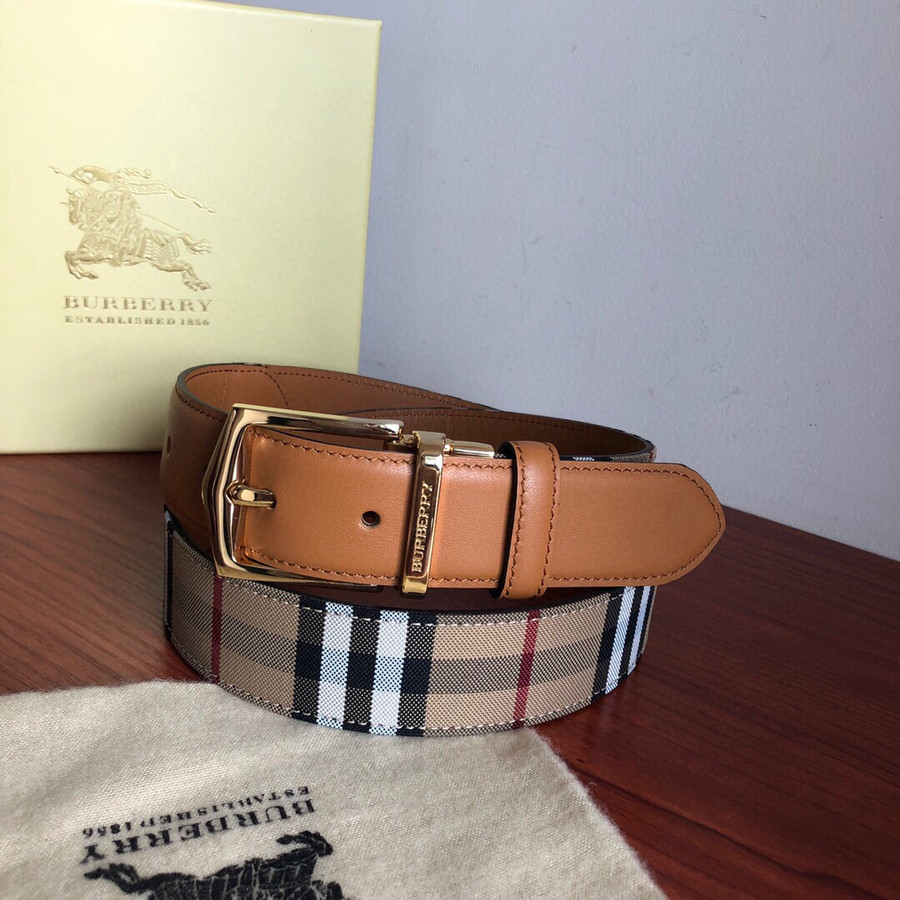 Burberry Men s Reversible cowhide leather revolving metal buckle belt 3.5cm