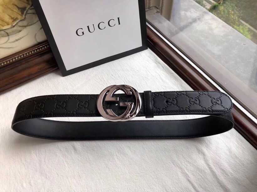 Gucci Manufacture classic GG embossed cowhide belt belt business casual width: 38mm