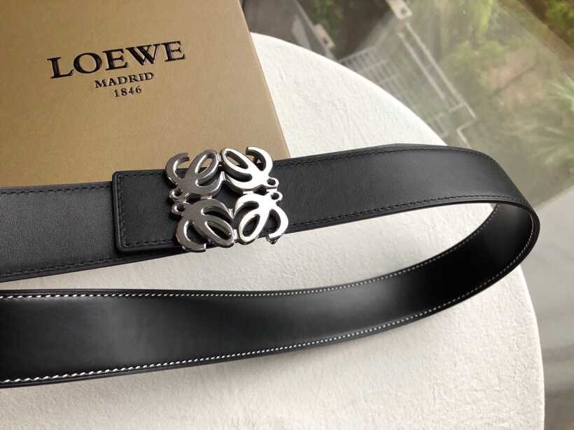 Loewe Stainless steel material logo metal buckle cowhide Reversible belt 3.8cm