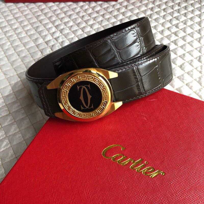 Cartier Stainless steel metal buckle leather belt 3.5cm