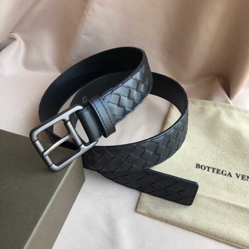 Bottega Veneta Cowhide woven fine leather 3.5cm men s belt