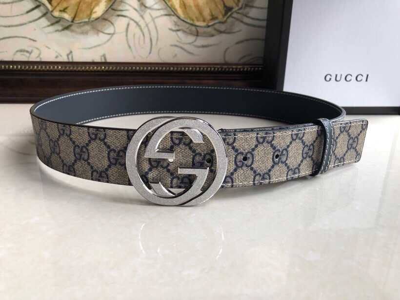 Gucci Men s PVC GG stainless steel metal buckle 38mm