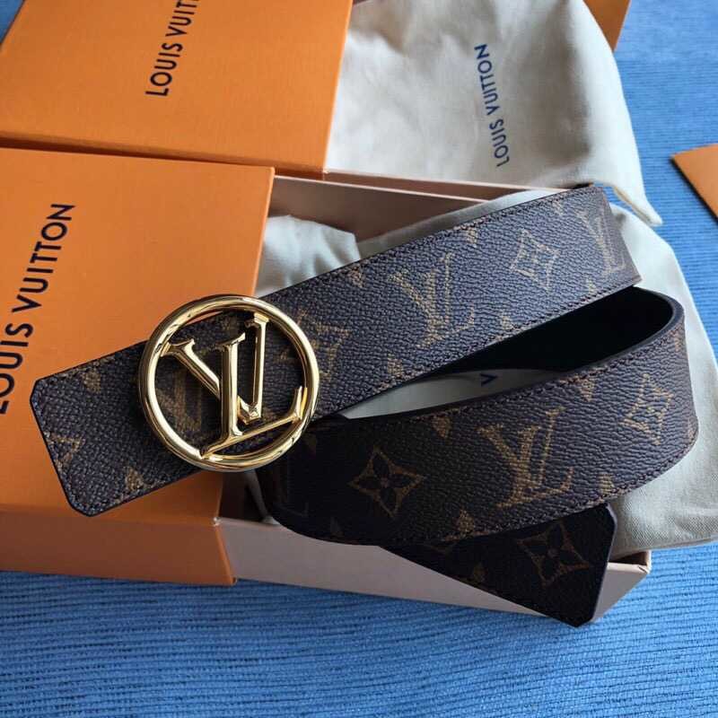 Louis Vuitton Classic Circle canvas and cowhide Initials Reversible belt