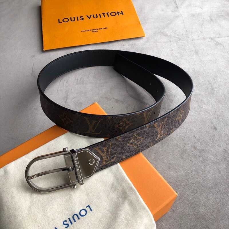 Louis Vuitton Classic Damier/Monogram stainless steel metal buckle belt 35mm