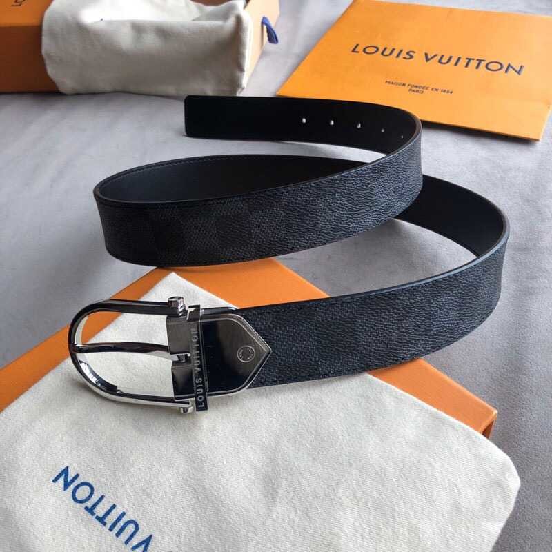 Louis Vuitton Classic Damier/Monogram stainless steel metal buckle belt 35mm