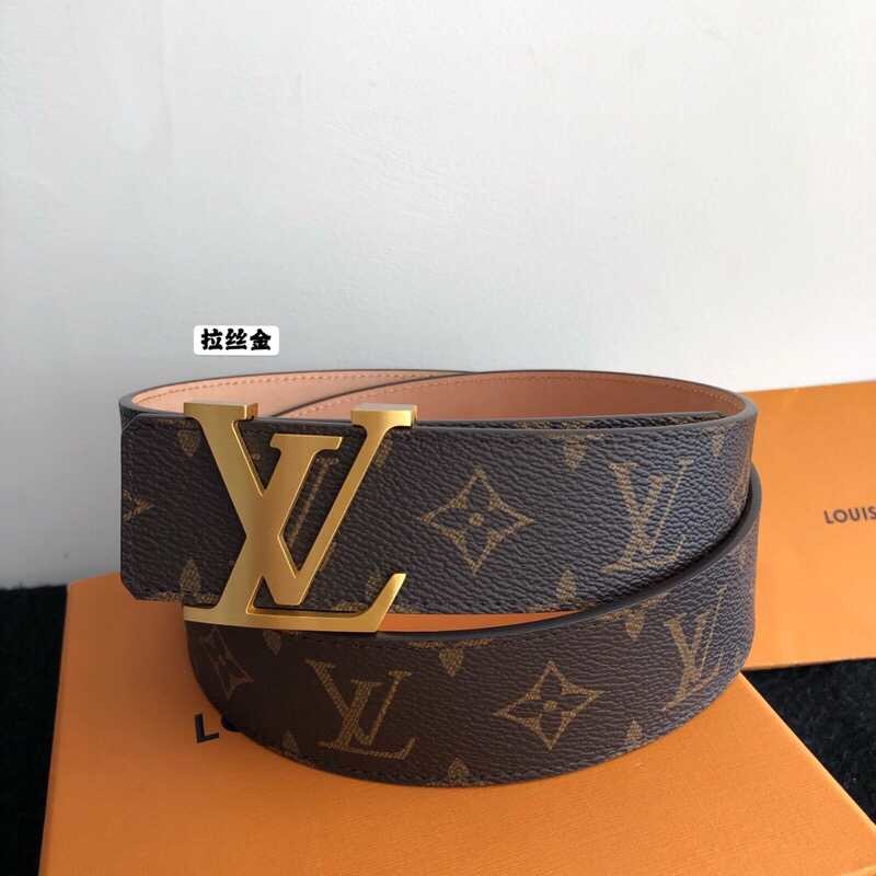 Louis Vuitton Classic Damier/Monogram belt with iconic letters and metal buckle