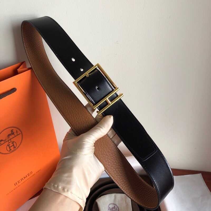 Hermes Fine metal buckle 40mm Nathan Reversible belt