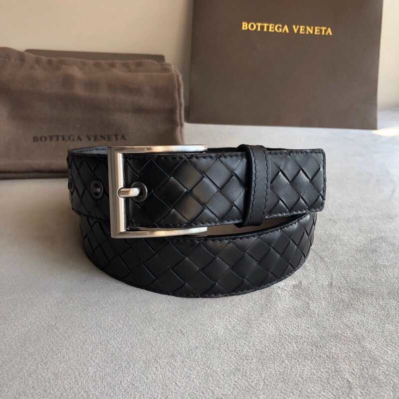 Bottega Veneta Cowhide woven craftsmanship and buckle fine leather 3.5cm belt