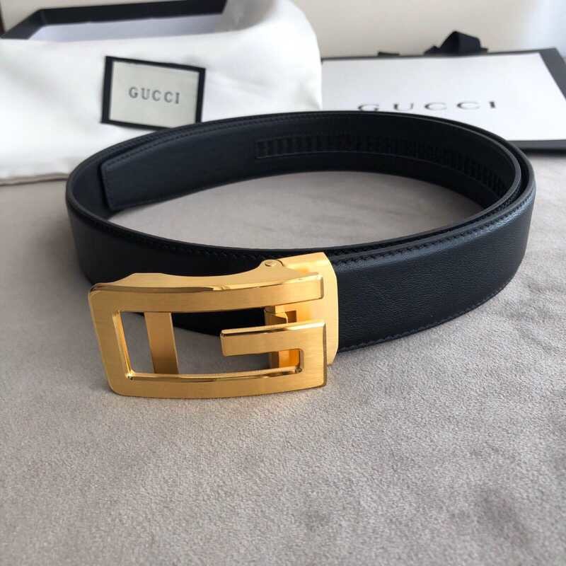 Gucci Men s exquisite G letter automatic buckle Reversible cowhide belt