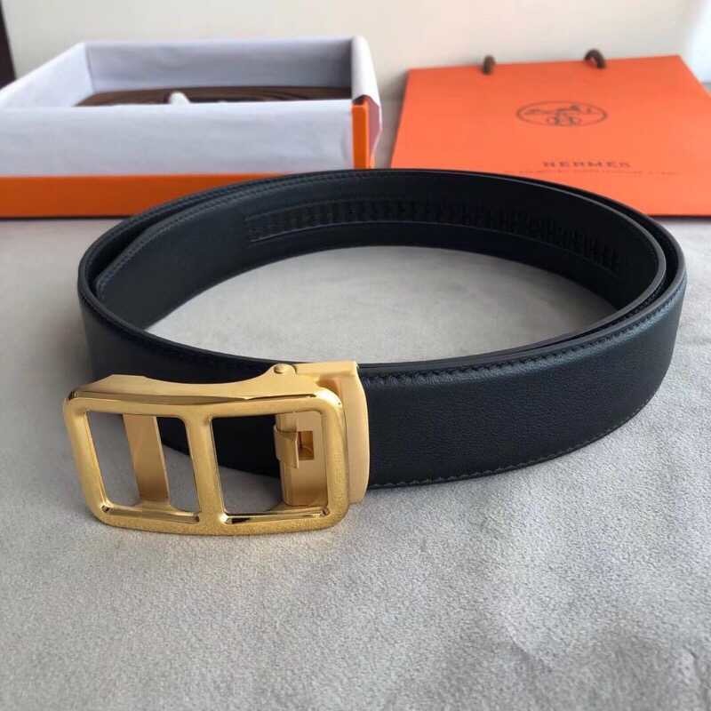 Hermes 35mm Reversible leather belt with exquisite automatic buckle