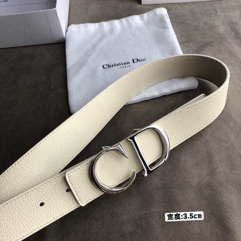 Dior 35mm black and beige OBLIQUE print and black leather Reversible belt