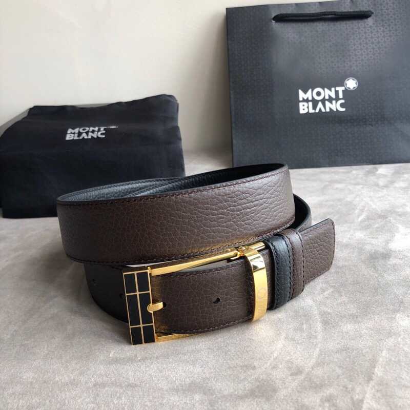 MontBlanc Reversible men s belt with exquisite metal buckle in cowhide grain