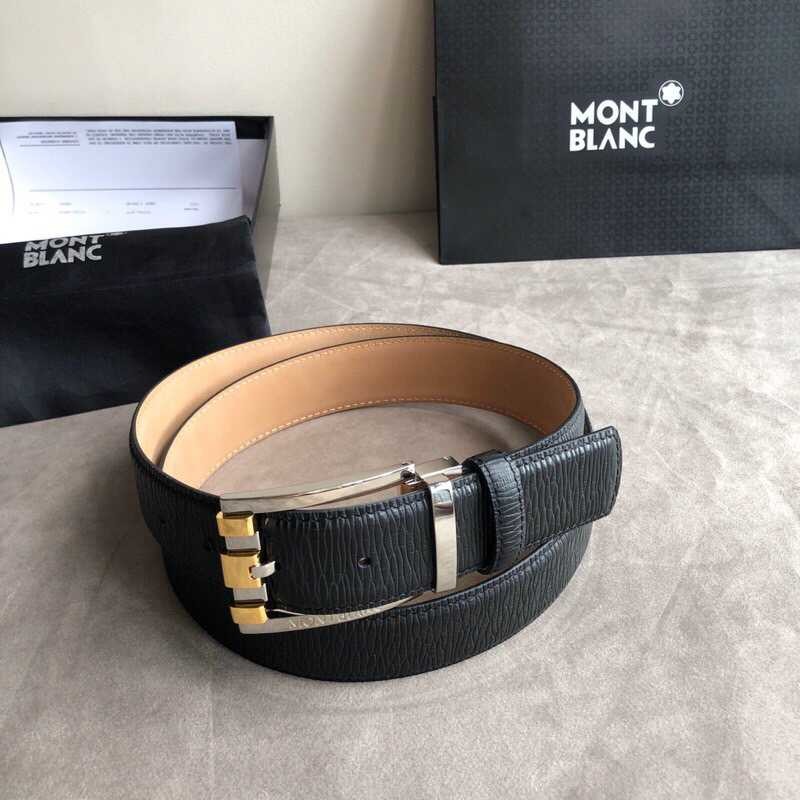 MontBlanc Exquisite color metal buckle cowhide (Germany) men s belt width: 3.5cm