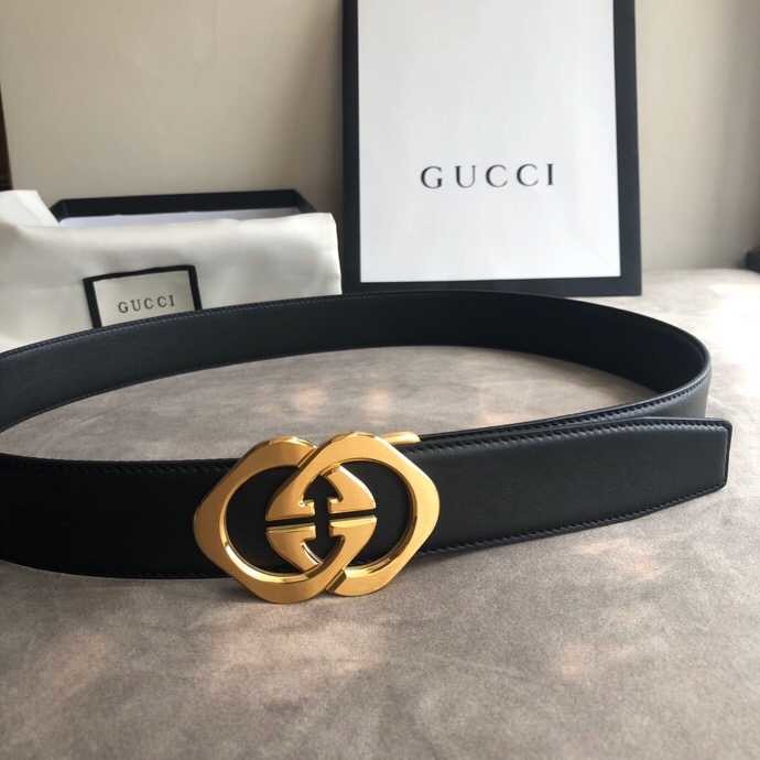 Gucci 3.5cm men s exquisite large GG diamond automatic buckle Reversible cowhide belt