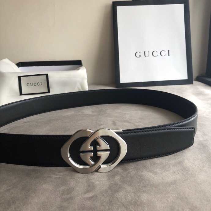 Gucci 3.5cm men s exquisite large GG diamond automatic buckle Reversible cowhide belt