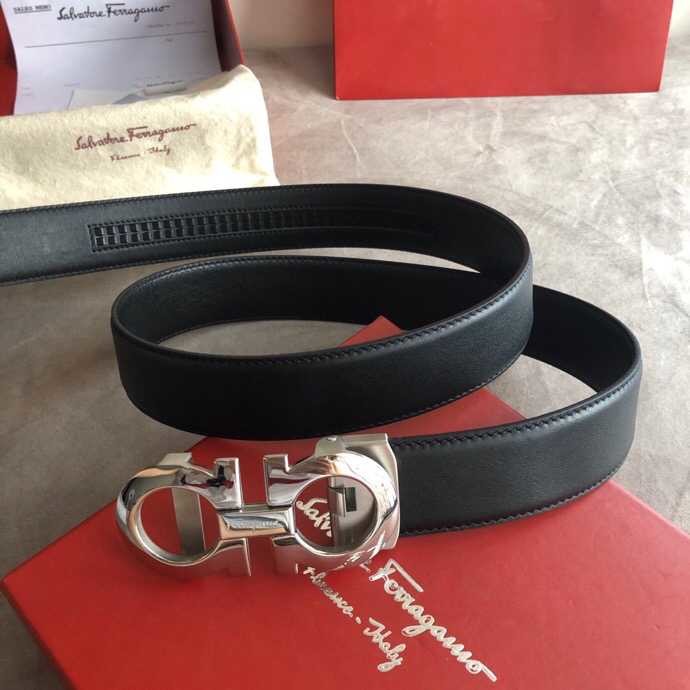 Ferragamo Men s 3.5cm Reversible Leather Belt with Classic Automatic Buckle