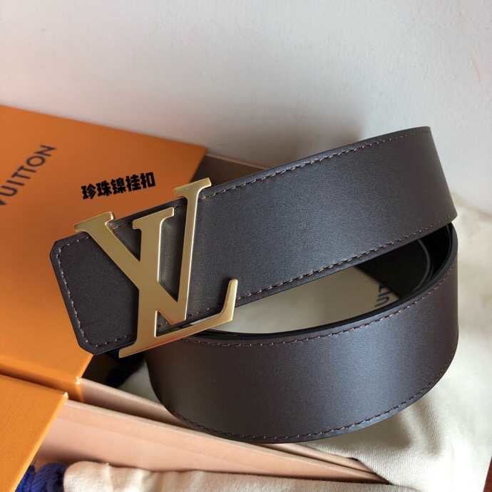 Louis Vuitton Iconic calfskin and black calfskin Initials belt