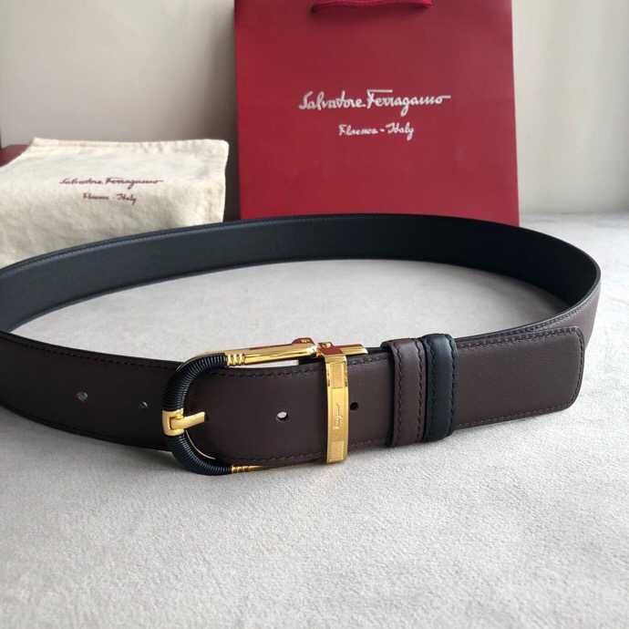 Ferragamo Men s 3.5cm buckle leather Reversible belt