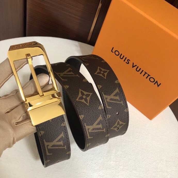 Louis Vuitton Classic Damier/Monogram cowhide 3.5cm belt