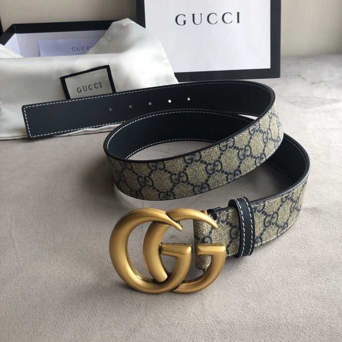 Gucci Iconic men s belt with GG letters interweaving pattern