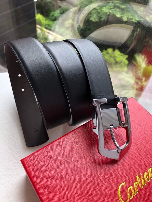 Cartier Louis -Franois metal buckle leather men s 3.5cm belt